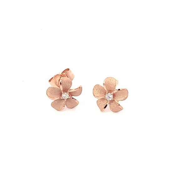 14KR Plumeria Post Earrings Blue Marlin Jewelry, Inc. Islamorada, FL