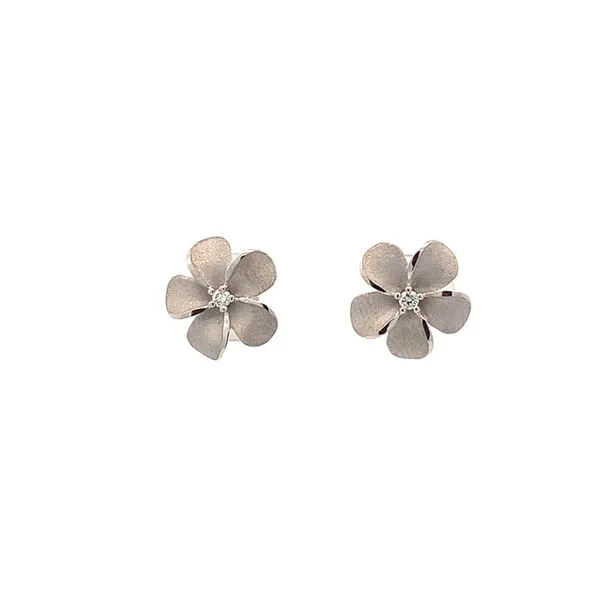 14K Diamond Plumeria Earrings Blue Marlin Jewelry, Inc. Islamorada, FL
