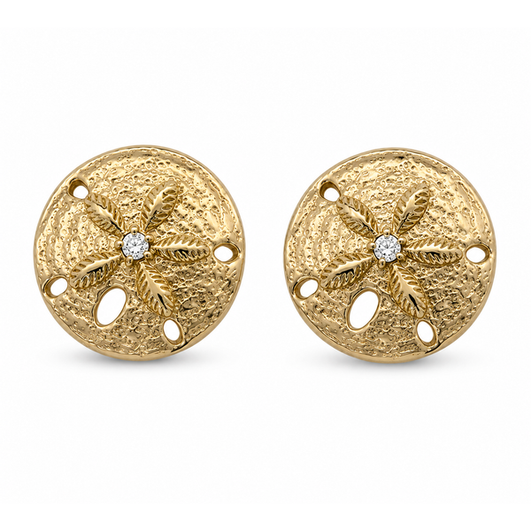 14K Sand Dollar Earrings Blue Marlin Jewelry, Inc. Islamorada, FL