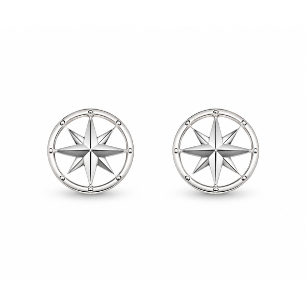 Compass Rose Stud Earrings Blue Marlin Jewelry, Inc. Islamorada, FL