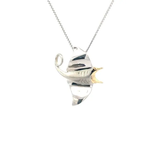 14K and Sterling Silver Manta ray Necklace Blue Marlin Jewelry, Inc. Islamorada, FL