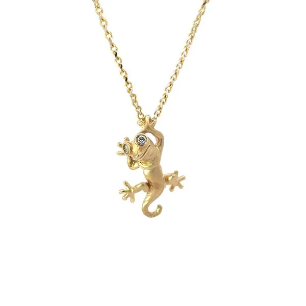 14K Gecko Pendant with Diamond Eyes Blue Marlin Jewelry, Inc. Islamorada, FL