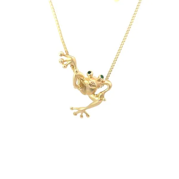 14K Tree Frog Pendant with Tsavorite Eyes Blue Marlin Jewelry, Inc. Islamorada, FL