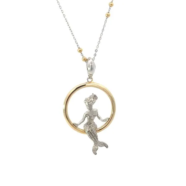 14K and Sterling Silver in Hoop Pendant Blue Marlin Jewelry, Inc. Islamorada, FL