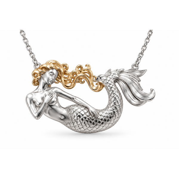 14K Two Tone Mermaid Pendant/Charm Blue Marlin Jewelry, Inc. Islamorada, FL