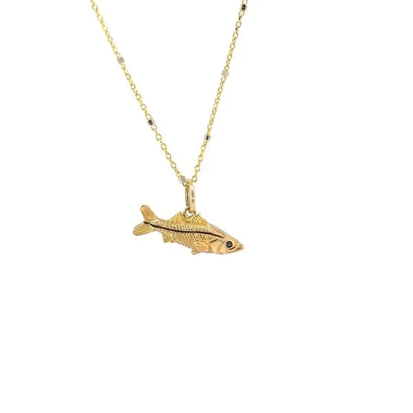 14K Snook Charm with Sapphire Eye Blue Marlin Jewelry, Inc. Islamorada, FL