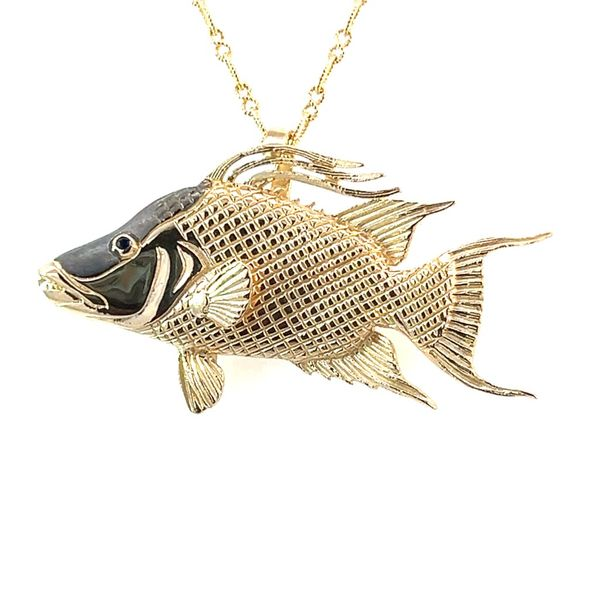 Hogfish Pendant with Sapphire Eye Blue Marlin Jewelry, Inc. Islamorada, FL