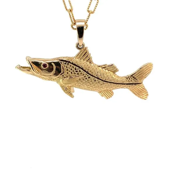Solid 14K Snook Pendant Blue Marlin Jewelry, Inc. Islamorada, FL