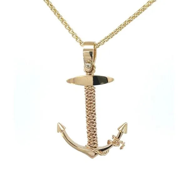 14K Rope Wrapped Anchor Pendant Blue Marlin Jewelry, Inc. Islamorada, FL