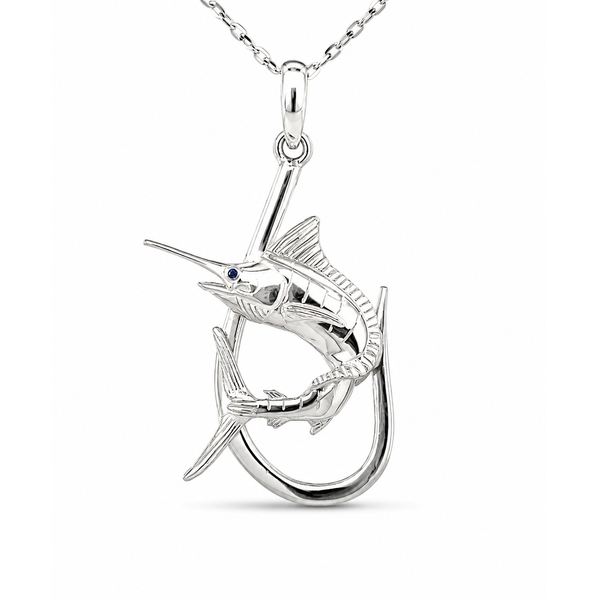 14K Yellow Gold Marlin on Hook Pendant/Charm Blue Marlin Jewelry, Inc. Islamorada, FL
