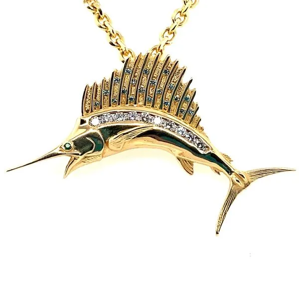 Diamond Sailfish Pendant Blue Marlin Jewelry, Inc. Islamorada, FL