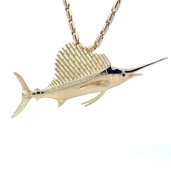 14K Large Full Round Sailfish Pendant Blue Marlin Jewelry, Inc. Islamorada, FL