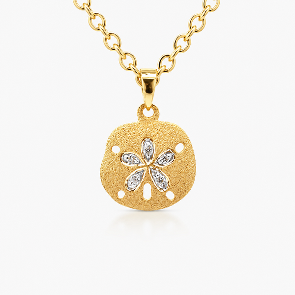 14K Diamond Sand Dollar Pendant Blue Marlin Jewelry, Inc. Islamorada, FL