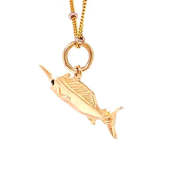 Sailfish Charm/Pendant with Blue Sapphire Eye Image 4 Blue Marlin Jewelry, Inc. Islamorada, FL
