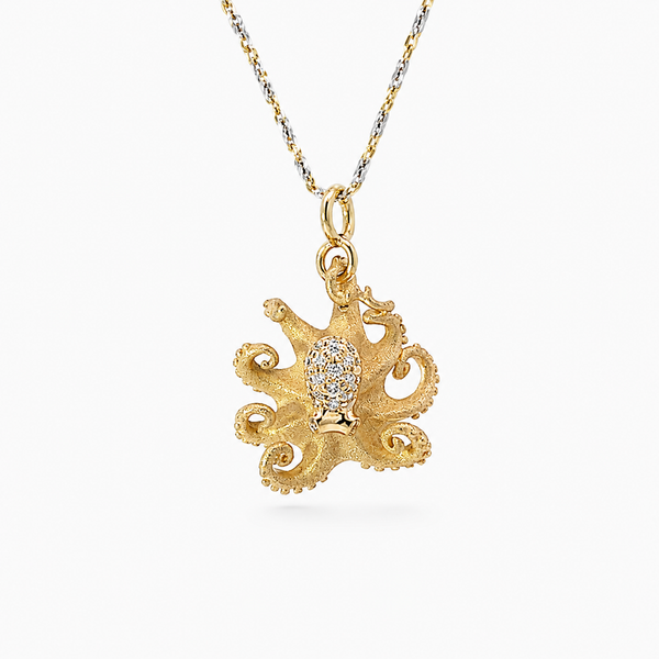 14K Diamond Octopus Pendant Blue Marlin Jewelry, Inc. Islamorada, FL