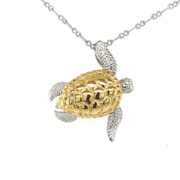 14K and Sterling Silver Sea Turtle Pendant Blue Marlin Jewelry, Inc. Islamorada, FL