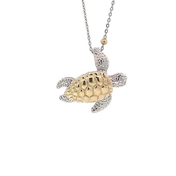 14K and Sterling Silver Small Sea Turtle Pendant Blue Marlin Jewelry, Inc. Islamorada, FL