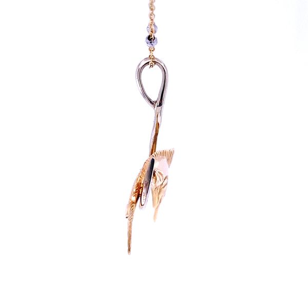 Steven Douglas Marlin on Hook with Diamond Eyes Fish Pendant Image 2 Blue Marlin Jewelry, Inc. Islamorada, FL