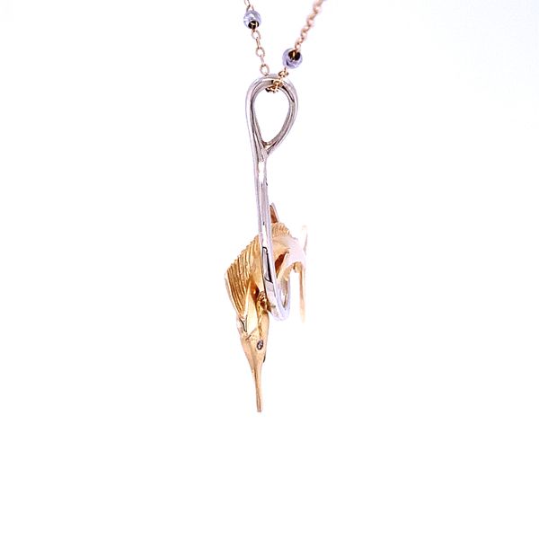 Steven Douglas Marlin on Hook with Diamond Eyes Fish Pendant Image 4 Blue Marlin Jewelry, Inc. Islamorada, FL