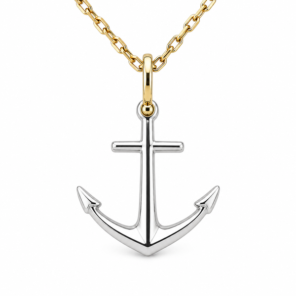 Sterling Silver and Gold Anchor Pendant Blue Marlin Jewelry, Inc. Islamorada, FL
