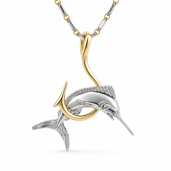 Two-Tone Marlin on Hook Blue Marlin Jewelry, Inc. Islamorada, FL