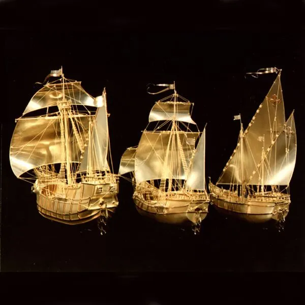 Custom Gold and Platinum Ship Trio - Nina, Pinta and Santa Maria Image 2 Blue Marlin Jewelry, Inc. Islamorada, FL
