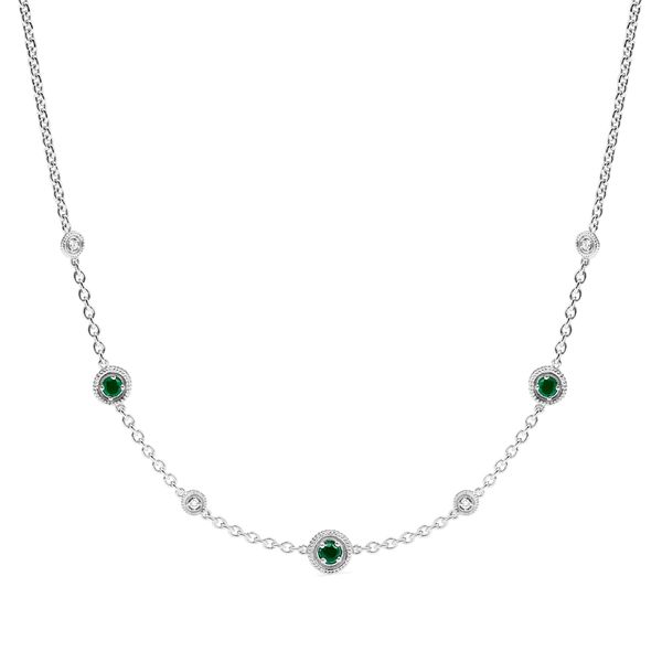Judith Ripka Max Station Emerald and Diamond Necklace Blue Marlin Jewelry, Inc. Islamorada, FL