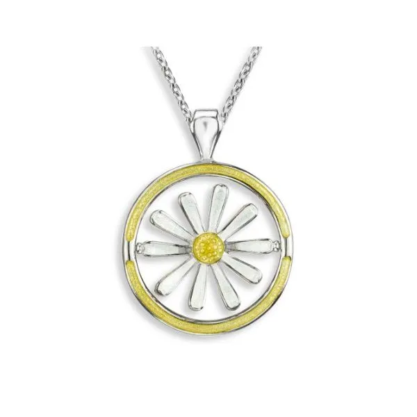 Yellow Sunflower Spinner Necklace. Sterling Silver Blue Marlin Jewelry, Inc. Islamorada, FL