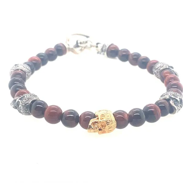 William Henry Red Tigers Eye Beads and Skulls Bracelet Blue Marlin Jewelry, Inc. Islamorada, FL