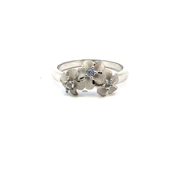 Denny Wong White Sapphire Plumeria Ring Blue Marlin Jewelry, Inc. Islamorada, FL