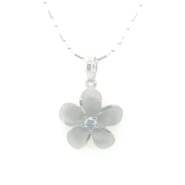Denny Wong White Sapphire & Silver Plumaria Pendant Blue Marlin Jewelry, Inc. Islamorada, FL