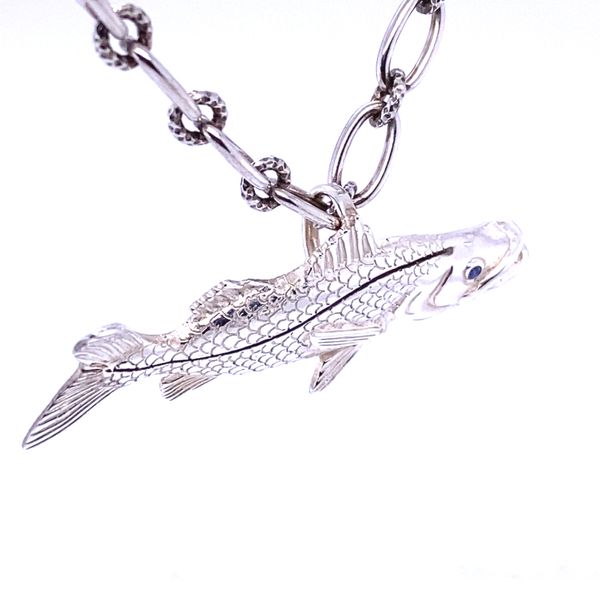 Silver Snook Pendant Image 4 Blue Marlin Jewelry, Inc. Islamorada, FL