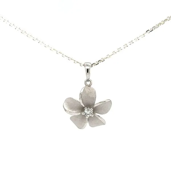 Denny Wong White Sapphire & Silver Plumaria Pendant Blue Marlin Jewelry, Inc. Islamorada, FL