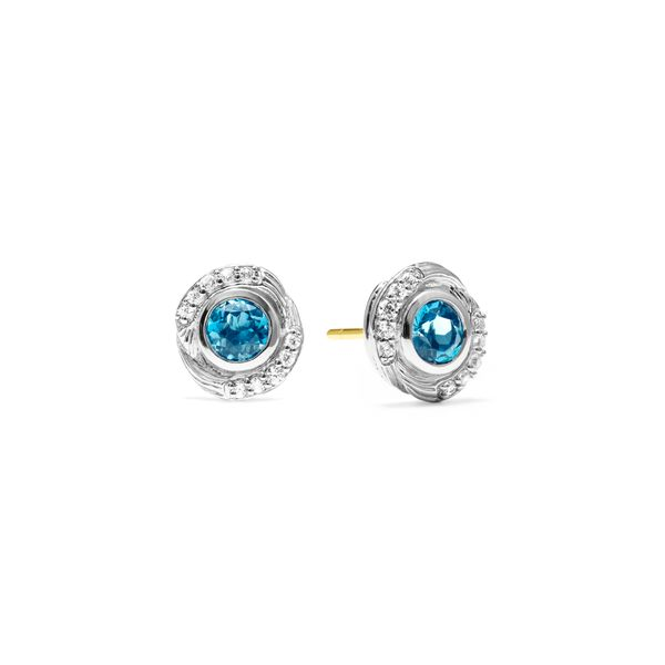 Judith Ripka Santorini Blue Topaz Stud Earrings Blue Marlin Jewelry, Inc. Islamorada, FL