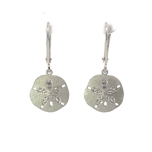 Precious Silver Sand Dollar Leverback Earrings Blue Marlin Jewelry, Inc. Islamorada, FL