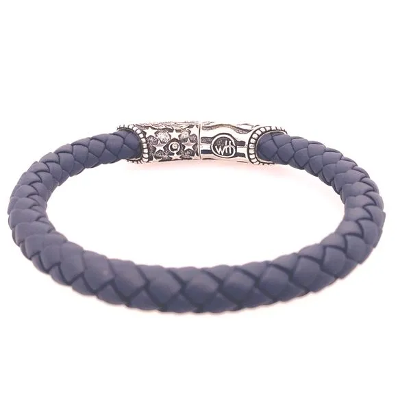 William Henry Blue Ridge Braided Leather and Sterling Silver Bracelet Image 3 Blue Marlin Jewelry, Inc. Islamorada, FL