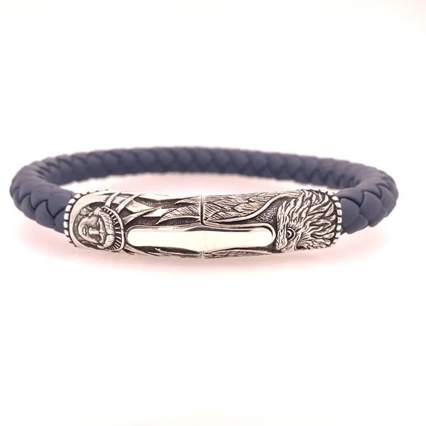 William Henry Blue Ridge Braided Leather and Sterling Silver Bracelet Blue Marlin Jewelry, Inc. Islamorada, FL