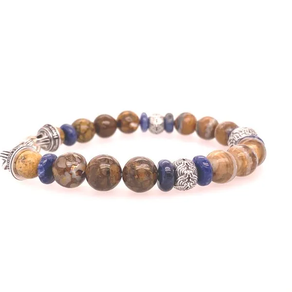 William Henry Sand and Sea Fire Opal, Sodalite and Wooly Mammoth Beaded Bracelet Image 3 Blue Marlin Jewelry, Inc. Islamorada, FL