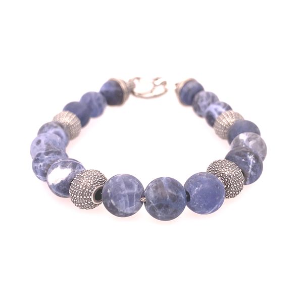 William Henry Beach Comber Sodalite and Sterling Silver Beaded Men's Bracelet Blue Marlin Jewelry, Inc. Islamorada, FL