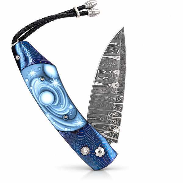William Henry Banded Agate Galaxy Knife 001-740-01556 | Blue