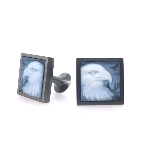 William Henry Eagle Duo Agate Cufflinks Blue Marlin Jewelry, Inc. Islamorada, FL