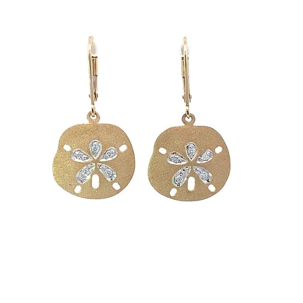 14K Diamond Sand Dollar Earrings Blue Marlin Jewelry, Inc. Islamorada, FL