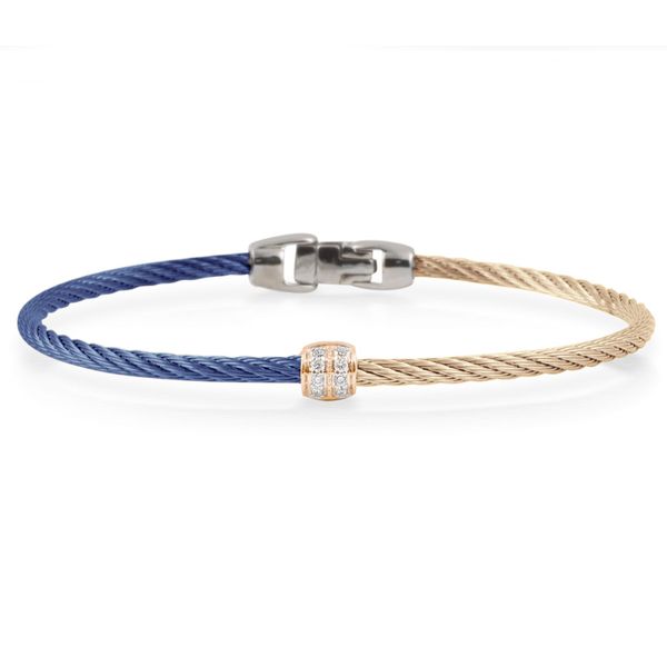 ALOR Colorblock Barrel Station Cable Bracelet with Diamonds Blue Marlin Jewelry, Inc. Islamorada, FL