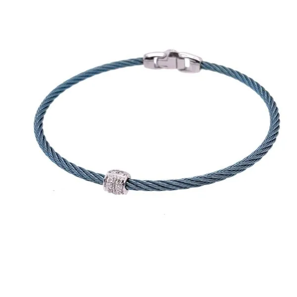 ALOR 18K Rose Gold 1 Station Island Blue Cable Bracelet Blue Marlin Jewelry, Inc. Islamorada, FL