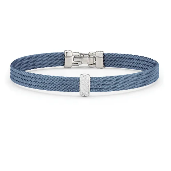 ALOR Blue Cable and Diamond Bangle Blue Marlin Jewelry, Inc. Islamorada, FL