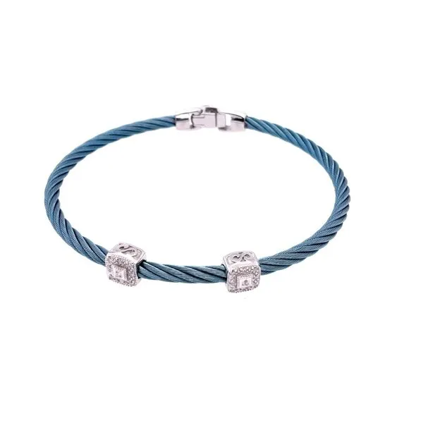 ALOR 18K 2 Station Island Blue Cable Bracelet Blue Marlin Jewelry, Inc. Islamorada, FL