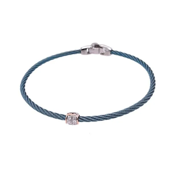 ALOR 18K 1 Station Island Blue Cable Bracelet Blue Marlin Jewelry, Inc. Islamorada, FL