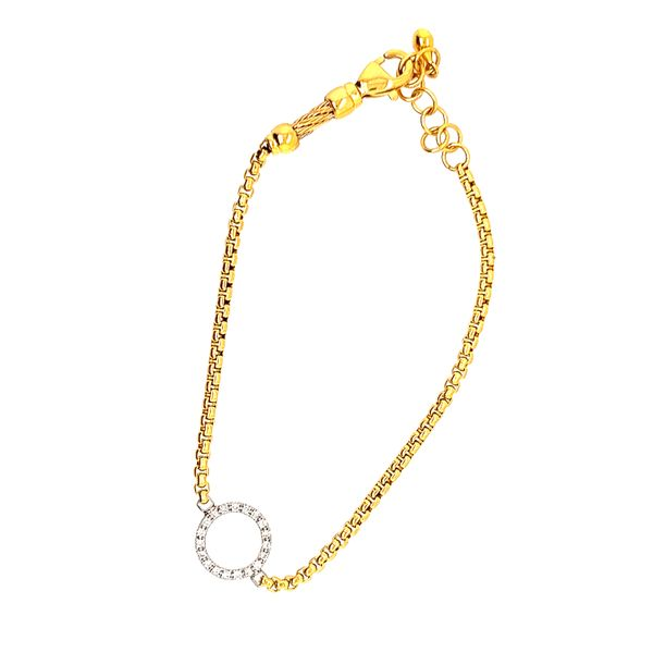 Alor Yellow Chain Bracelet with 14kt White Gold Open Round Station & Diamonds Blue Marlin Jewelry, Inc. Islamorada, FL