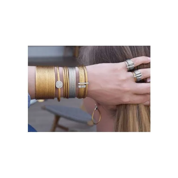 ALOR Yellow Cable Taking Shapes Disc Bracelet with 18K Gold & Diamonds Image 2 Blue Marlin Jewelry, Inc. Islamorada, FL