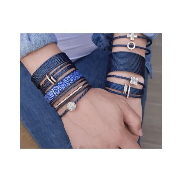 ALOR Blueberry Cable Taking Shapes Disc Bracelet with 18K Gold & Diamonds Image 2 Blue Marlin Jewelry, Inc. Islamorada, FL